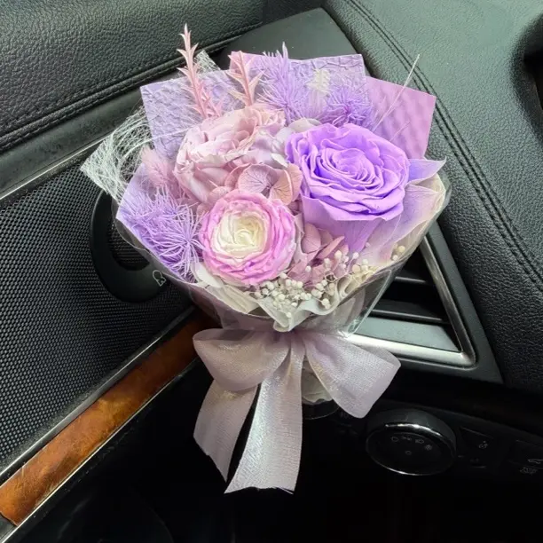 车载花束迷你花束香薰永生迷你花束汽车空调口装饰摆件