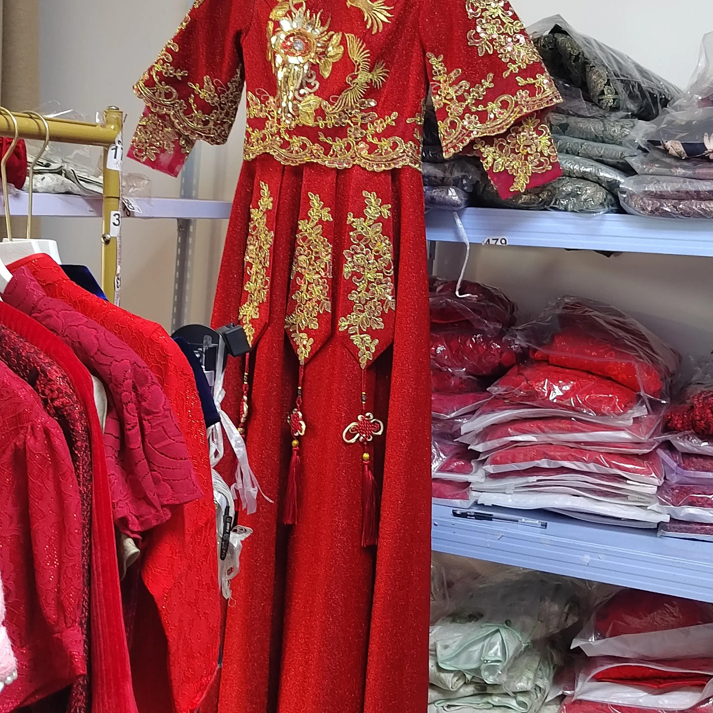 重工旗袍孤品处理喜妈妈婚礼服夏季敬酒出阁服