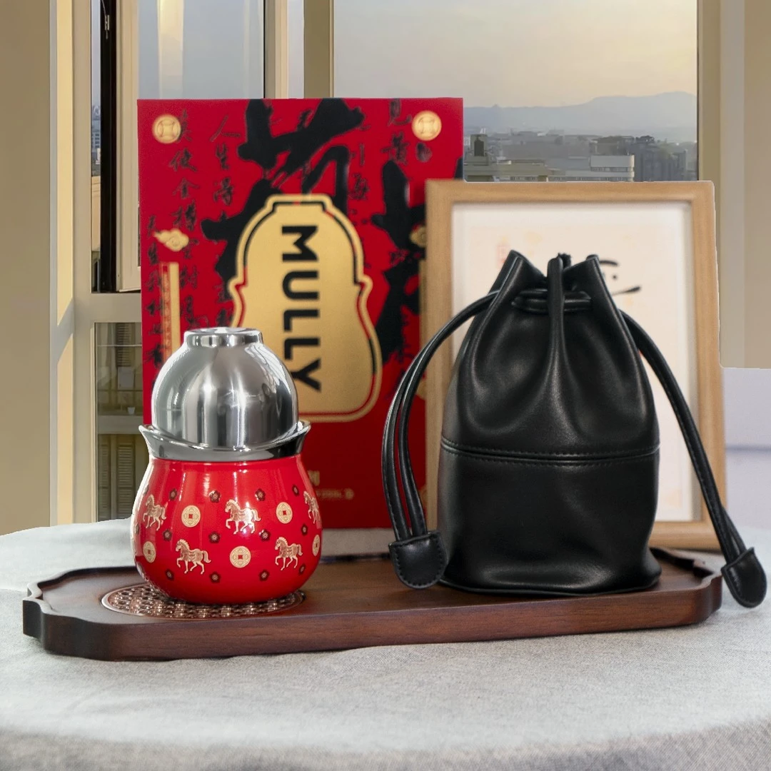 MULLY摩利/福禄葫芦杯160ML 不锈钢泡茶器水杯办公茶具礼盒套装