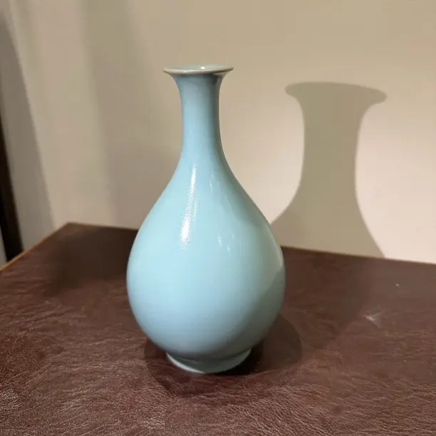 仿古釉汝瓷创意玉壶春瓶高二十二左右全手工家用陶瓷简约复古