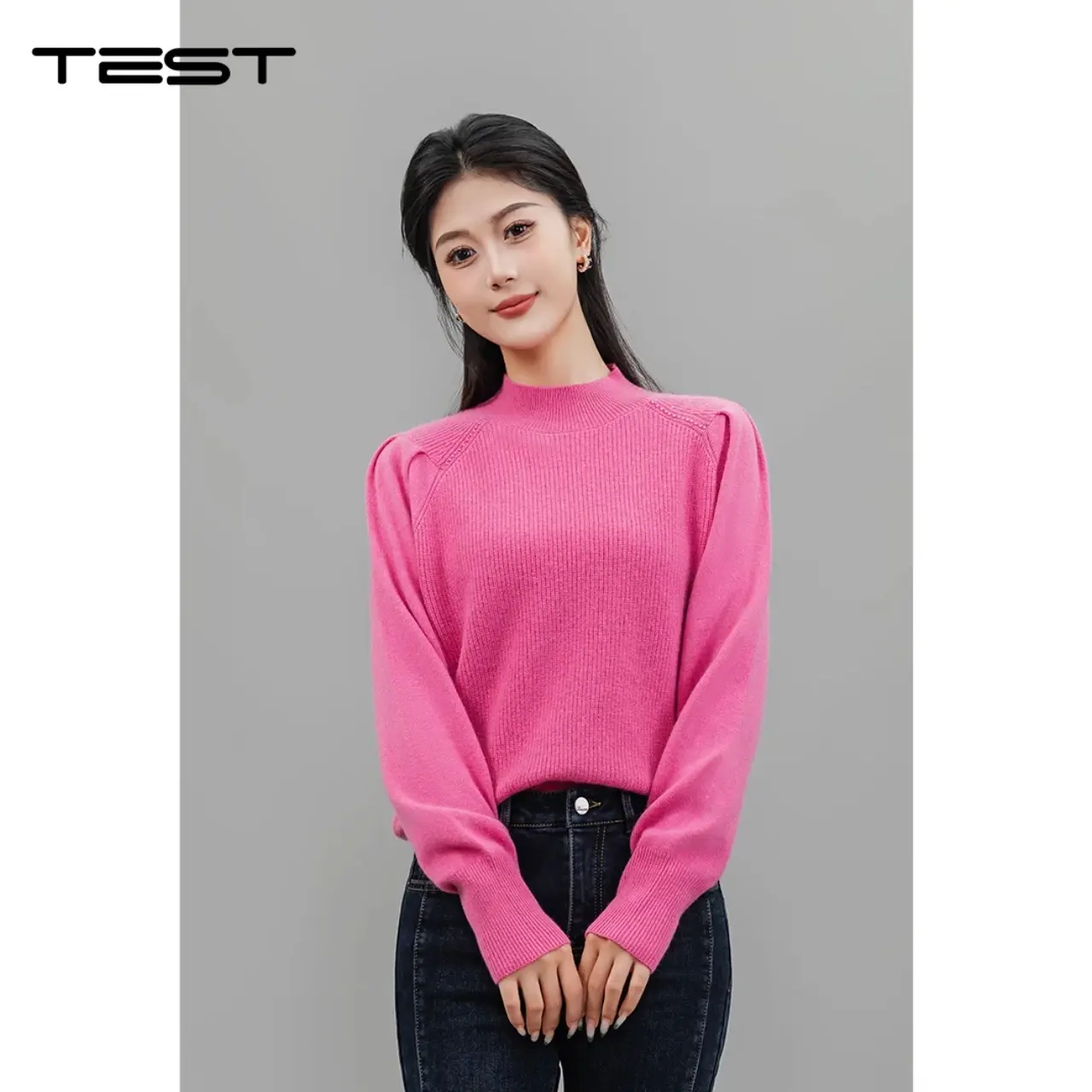 湖南她之蝶 1244089 针织休闲直筒宽松套头女毛衫上衣