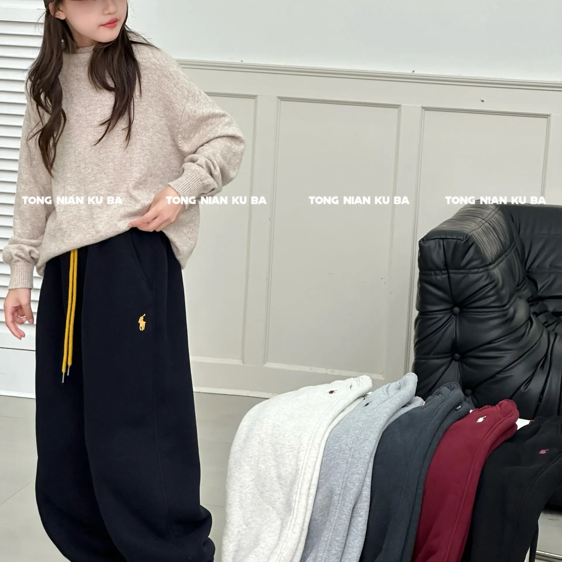 7173冬加绒加厚羊羔毛宽松束脚运动卫裤百搭休闲裤冬装
