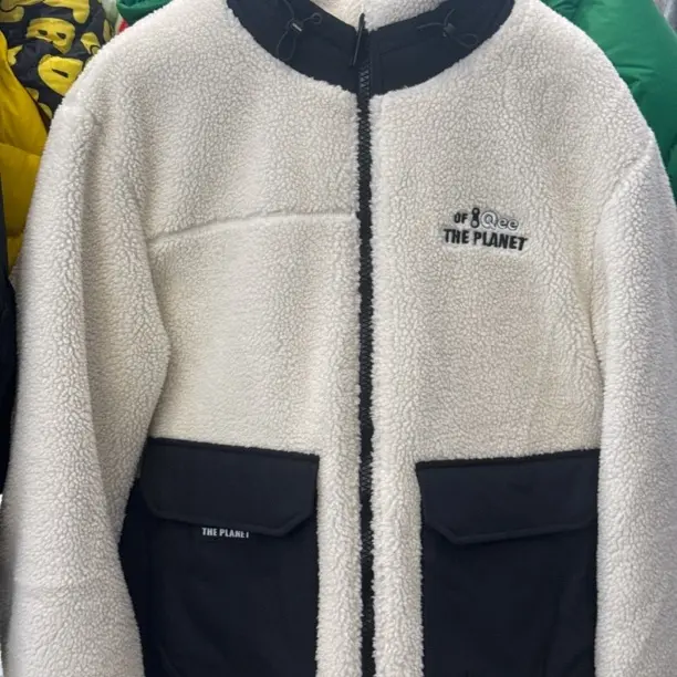 男士休闲风立领摇粒绒拼接鸭绒保暖羽绒服外套