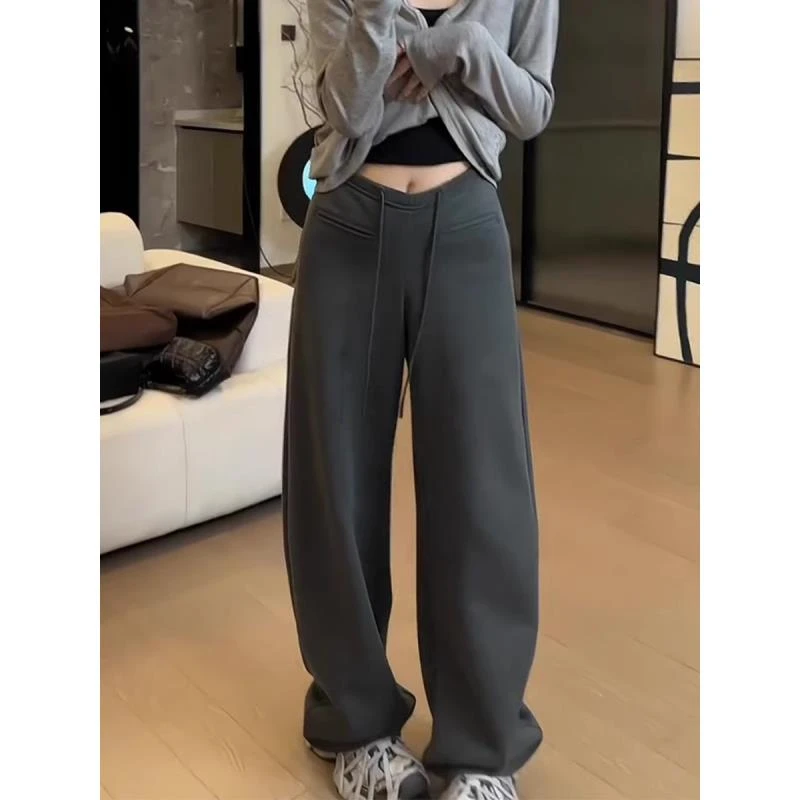 大码弯刀卫裤2025年流行网红女裤垂感阔腿裤秋冬款舒适弯刀裤