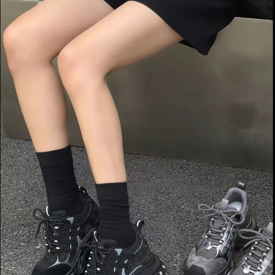 秋冬真皮网面透气厚底加绒老爹鞋女鞋潮流水钻运动休闲鞋