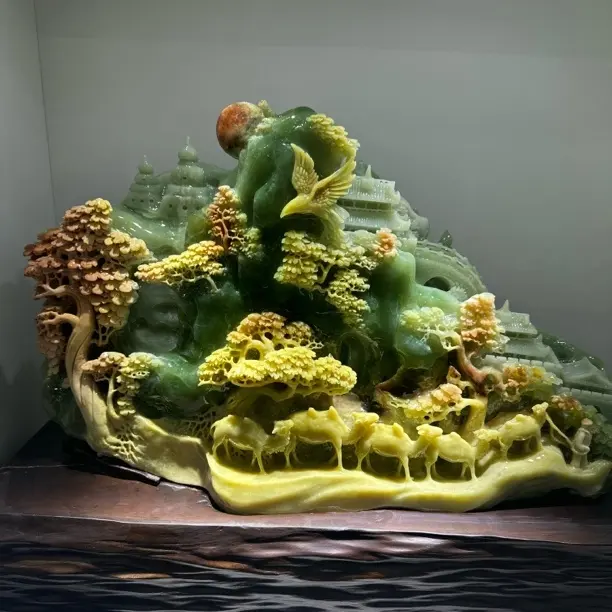 家居摆件大气，丝绸之路玉山水摆件