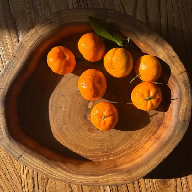 36榆木根雕果盆实木家用创意客厅干果盘水果盘简约木质果篮