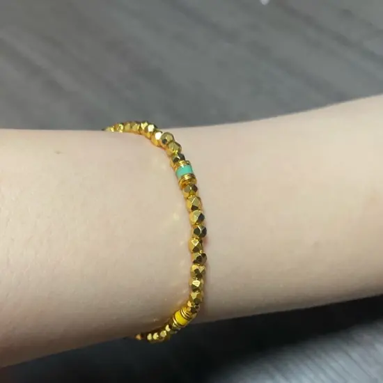 铜合金项链 珐琅彩蹦迪珠手链A177