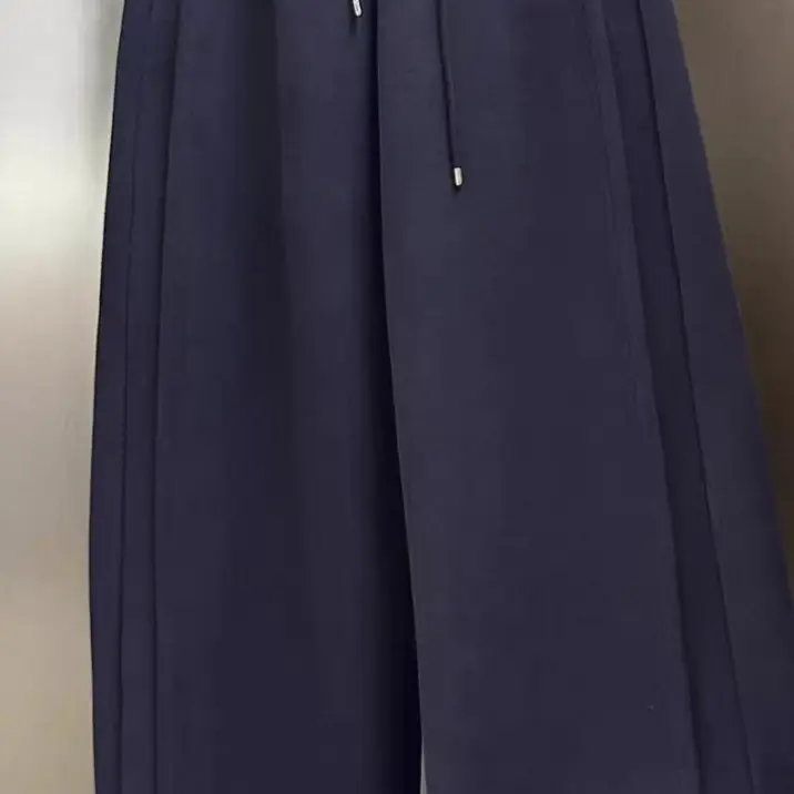 女士加绒阔腿裤高腰宽松显瘦休闲百搭拖地长裤