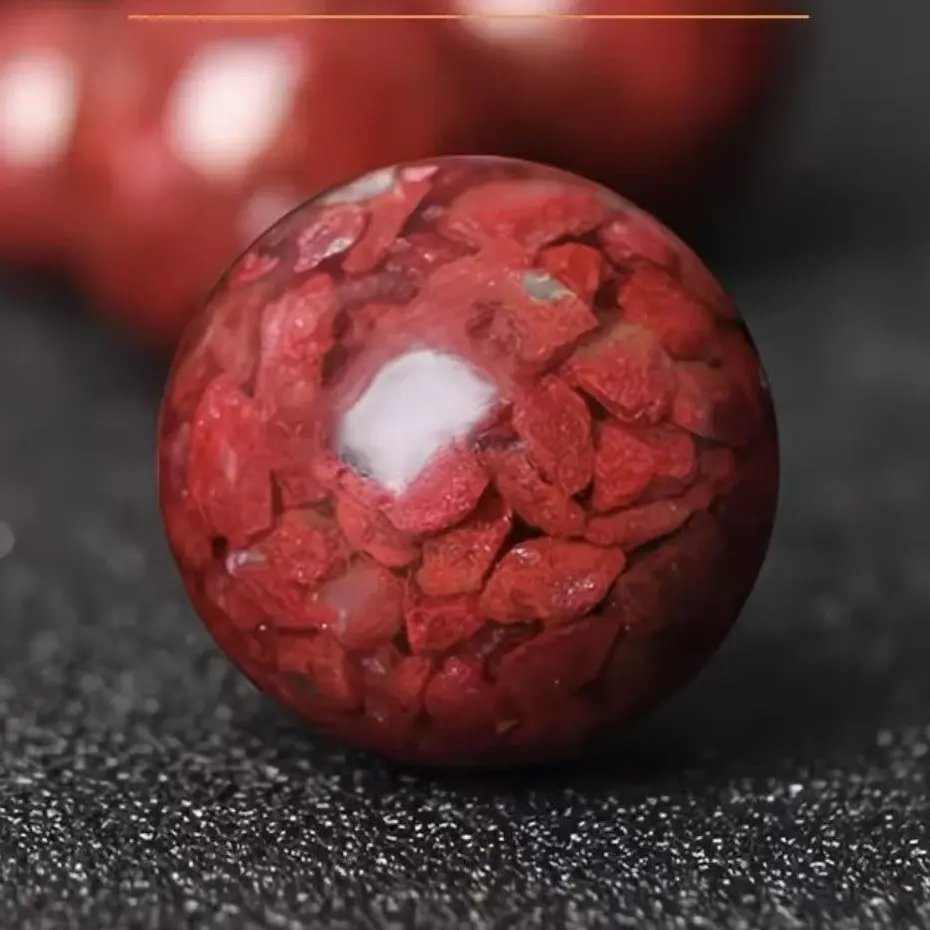 含辰砂工艺品含辰砂高含量晶体砂朱砂转运珠男女款本命年（吊坠）