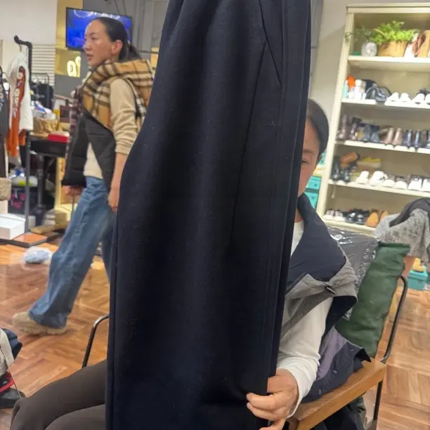 高腰显瘦松紧腰加绒加厚垂感直筒休闲百搭保暖女裤冬季