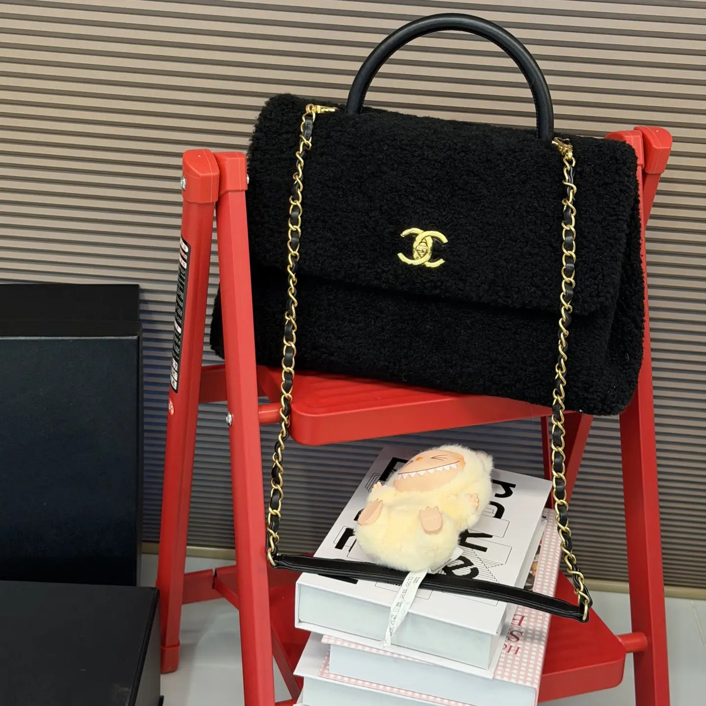 95新 Chanel/香奈儿 Chanel/chanel羊羔毛coco handle 大号单肩包