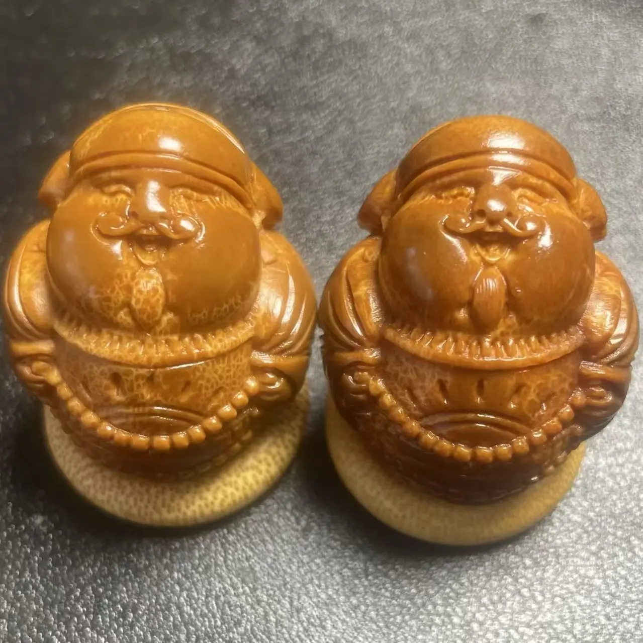 橄榄核雕刻嘟嘟财神手把件文玩手工老料作品手持