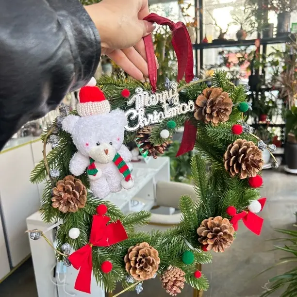 节庆装饰创意手工圣诞花环挂饰