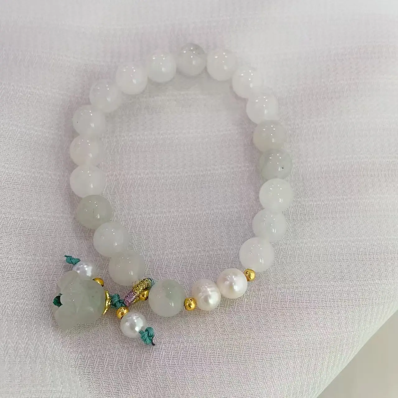 天然天山翠冰飘花百搭配天然手链