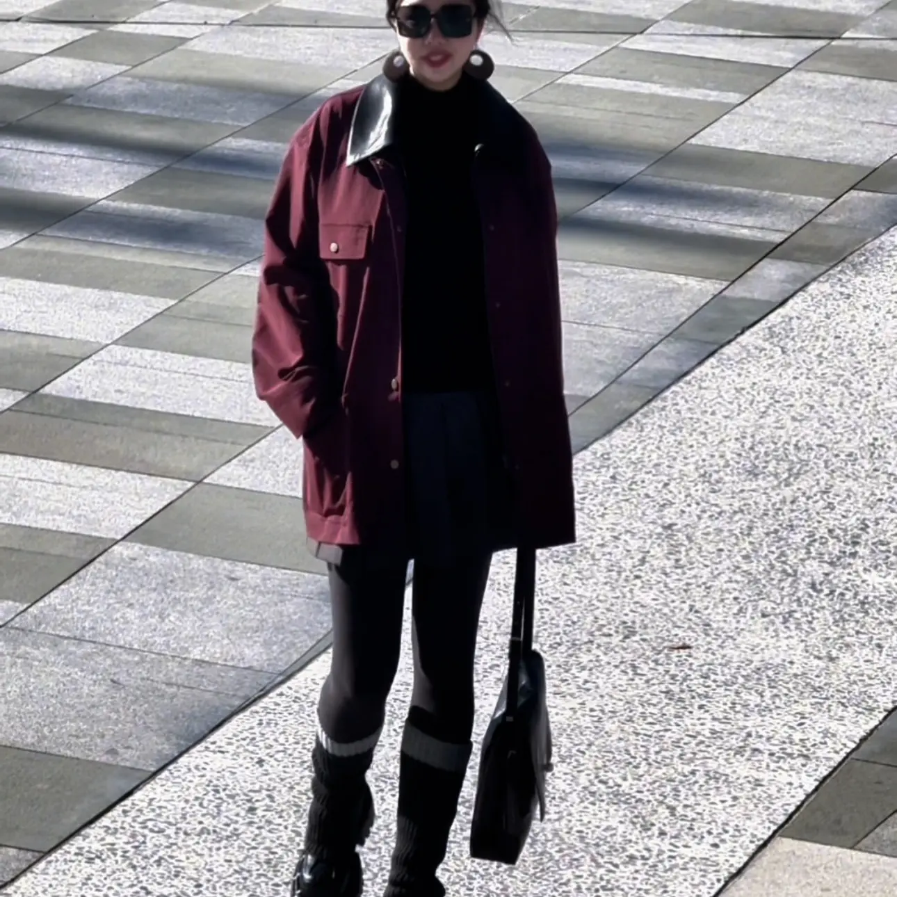 布朗尼棉服高级拼接翻领长袖冬季加厚保暖休闲时尚百搭外套上衣