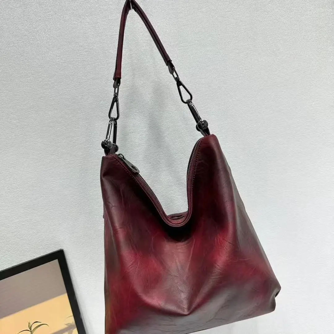 拉链文艺风一体款通勤风单肩包小众简约5336