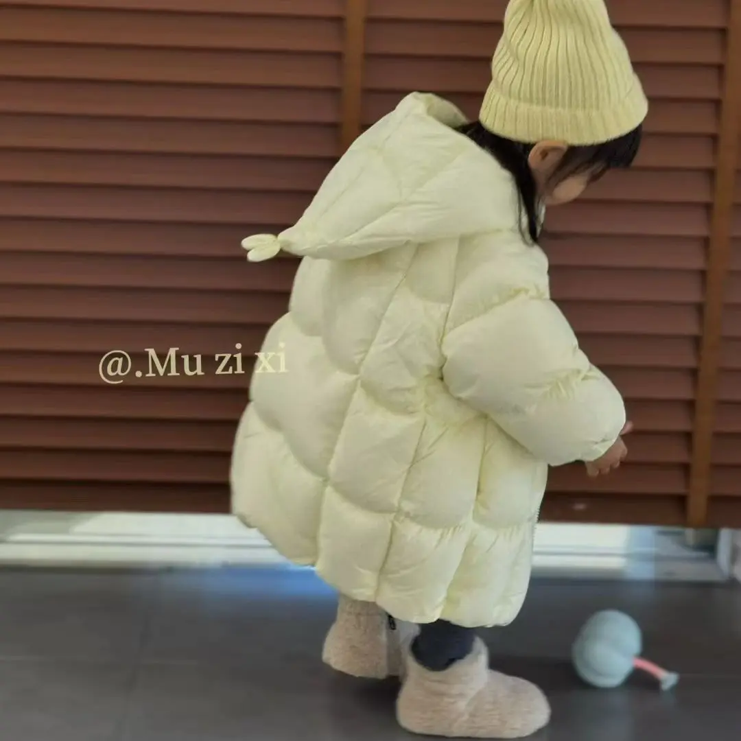 中长款女小童冬季极简风秋冬长款