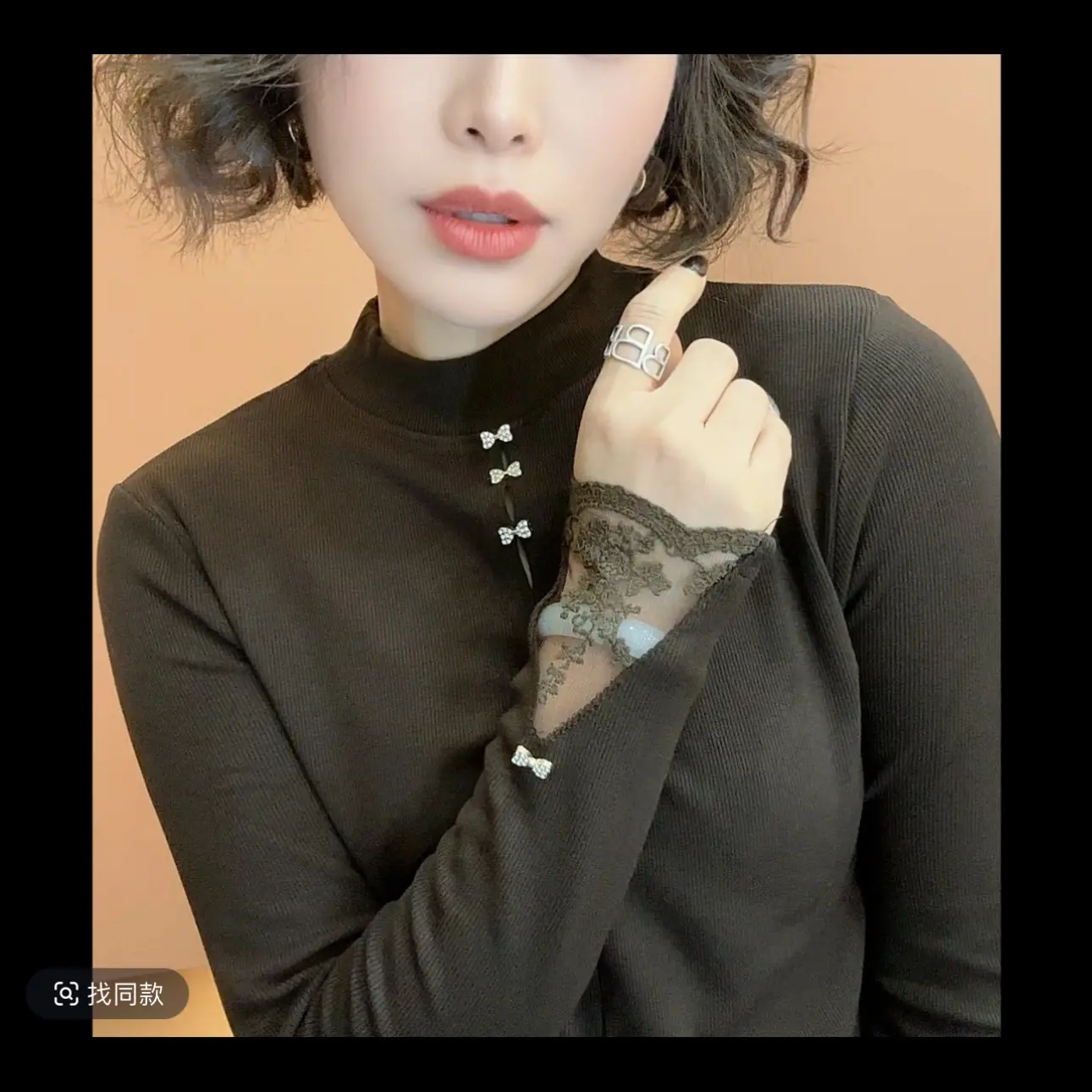 中领打底上衣蝴蝶结
