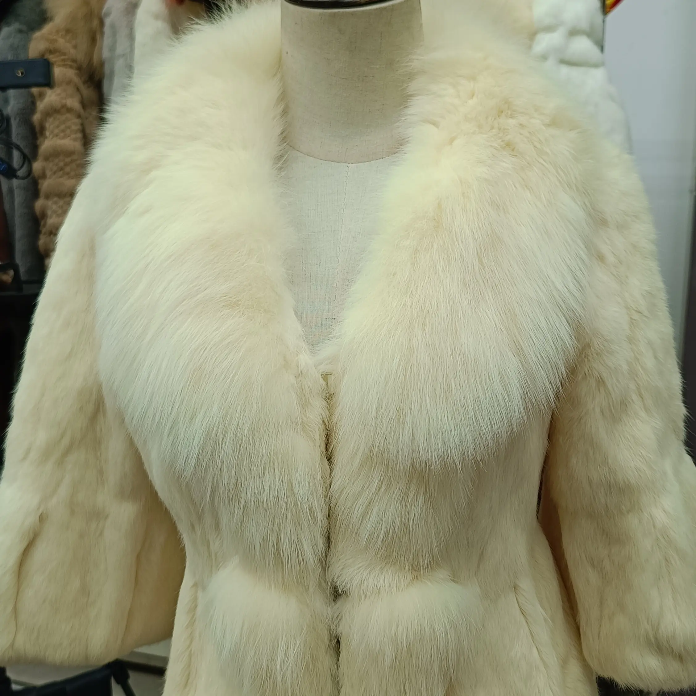 短款半包领中长款女S花色新潮风通勤风