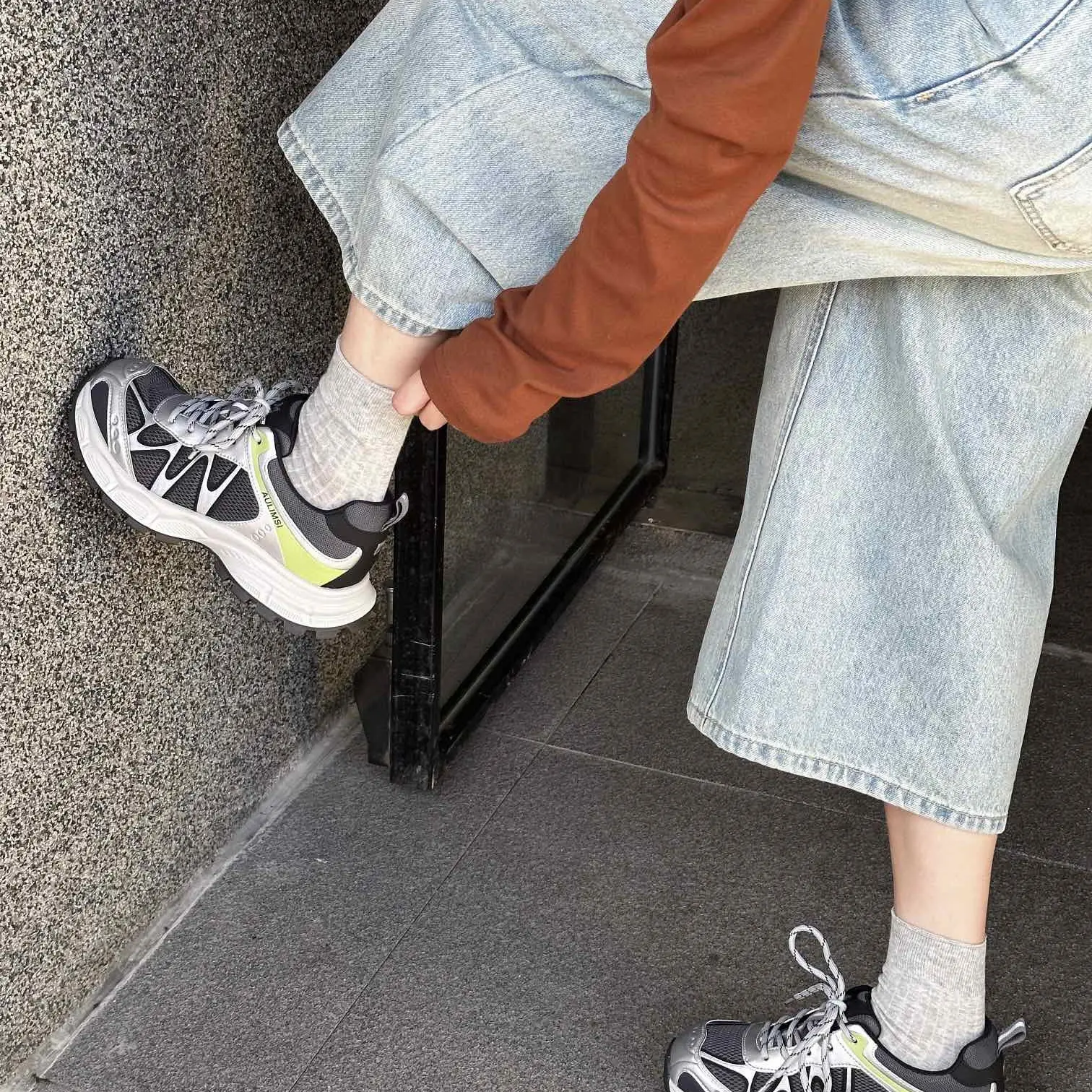 真皮版2025秋冬新款老爹鞋登山户外运动鞋