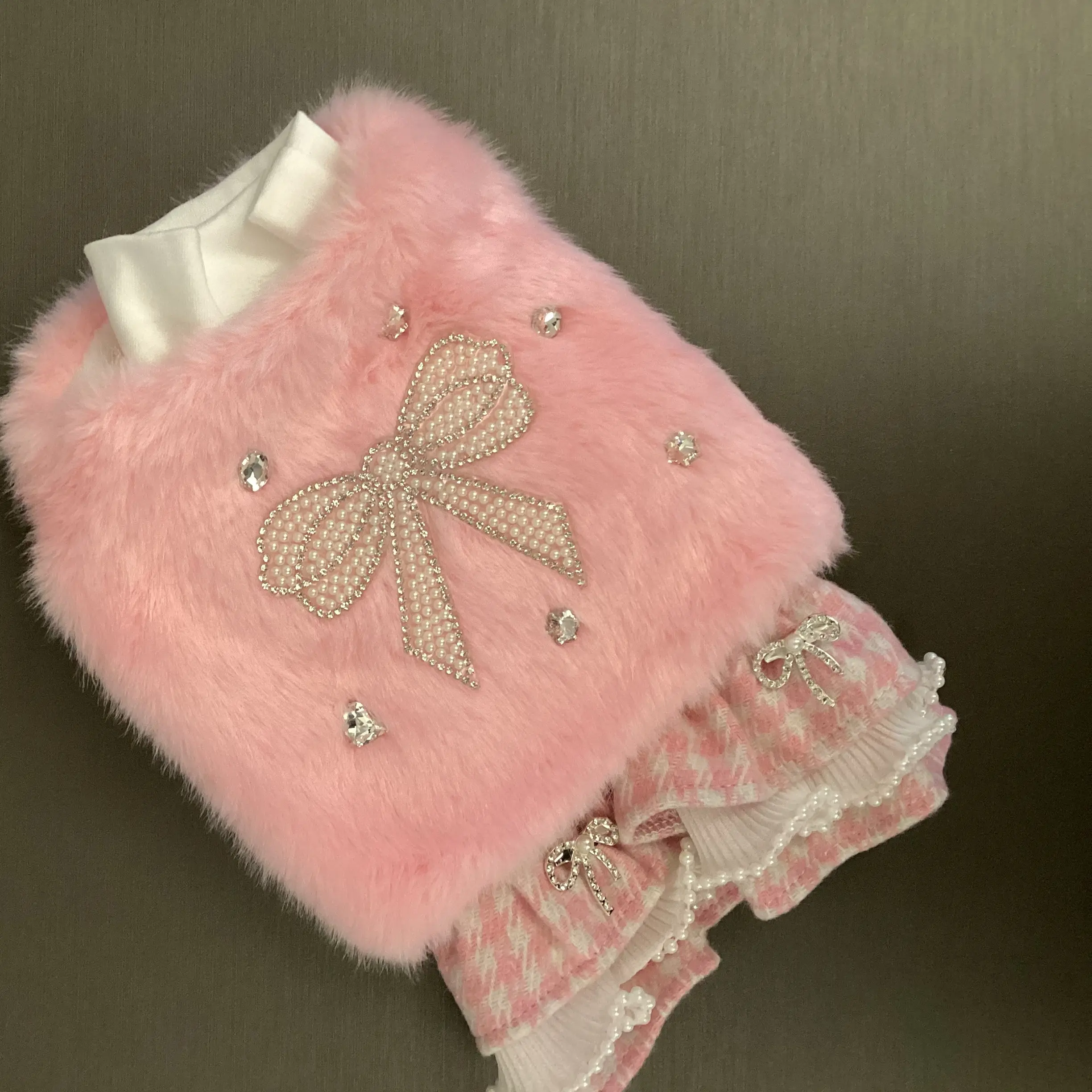 秋冬厚款宠物猫咪狗狗可爱风公主棉衣衣服