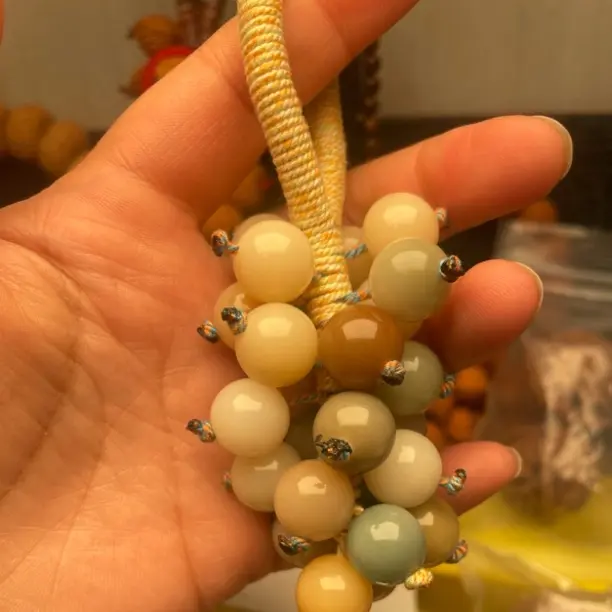 天然根葡萄串手把件创意手工编织文玩解压高级感包挂车挂