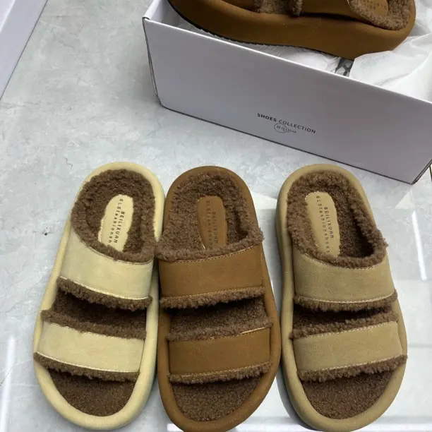 6511-3琦家厚底毛毛拖鞋外穿厚度4公分