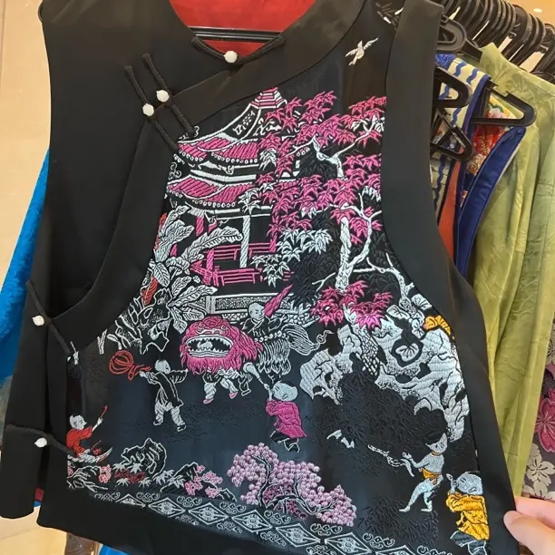 珍藏老缎国风重工刺绣女款提花无袖百搭马甲上衣