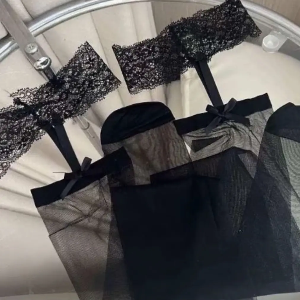 蕾丝花边过膝长筒丝袜女夏季性感彩色丝滑吊带袜纯欲jk丝袜