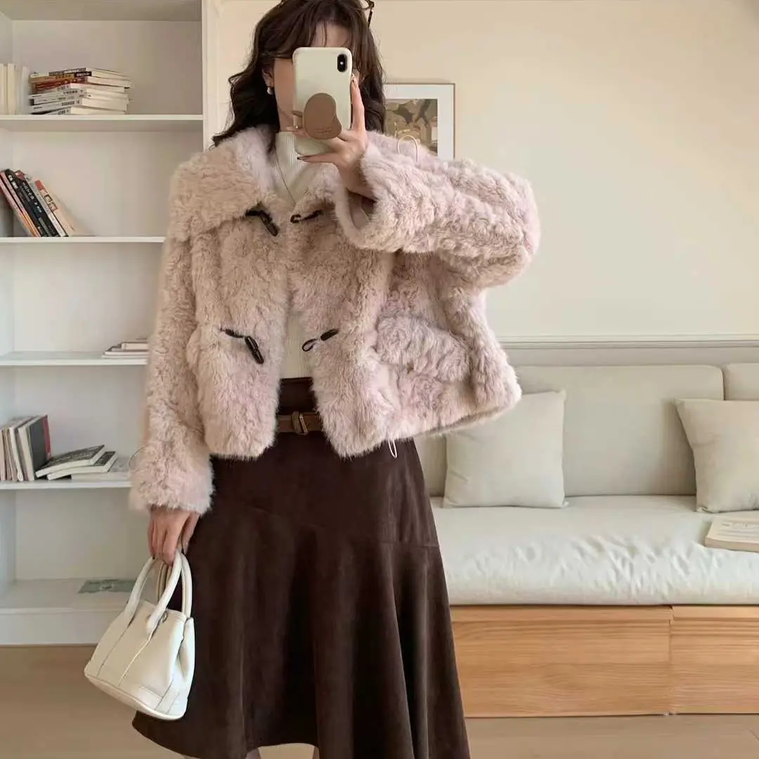 冬季保暖灯笼袖女秋冬翻领短外套百搭时尚宽松小香风