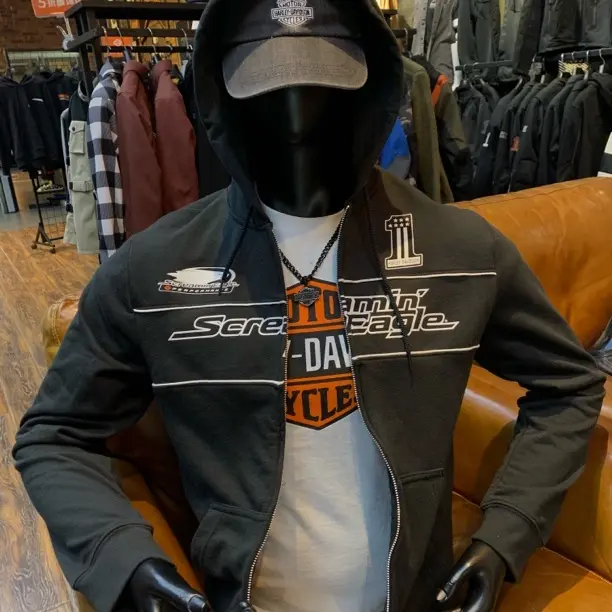 哈雷字母呼啸鹰帽衫 薄绒款 适合120斤以内穿