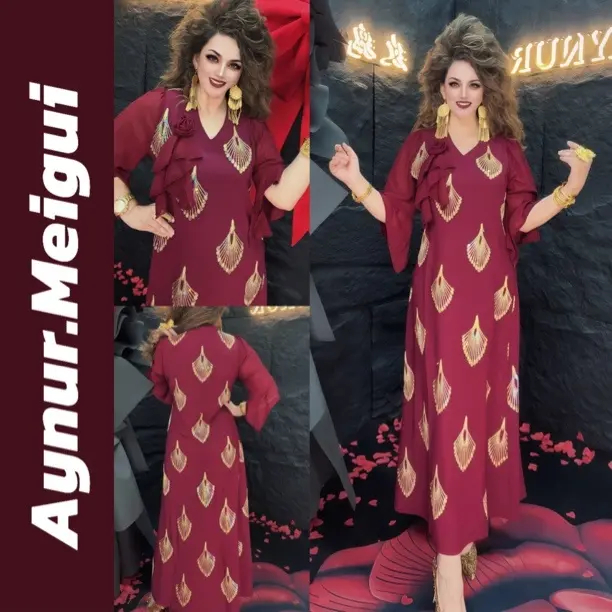 【Aynur 玫瑰】时尚花扇千金凤钻珠网红礼服裙