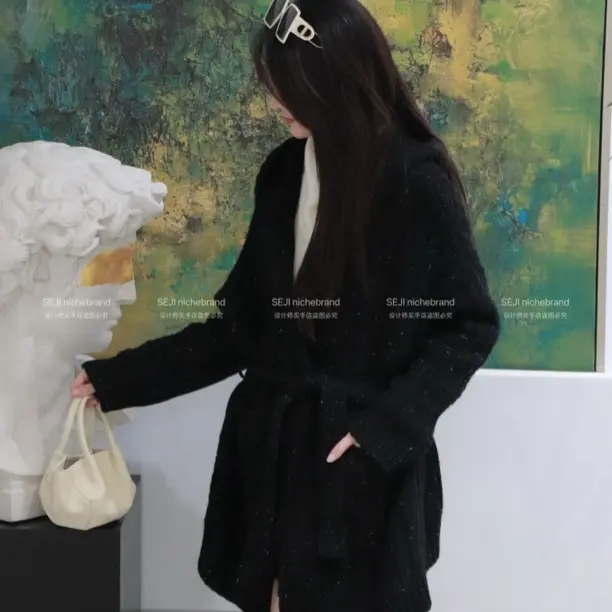 设计师毛衣宽松型毛针织衫时尚bra2025连帽常规厚款