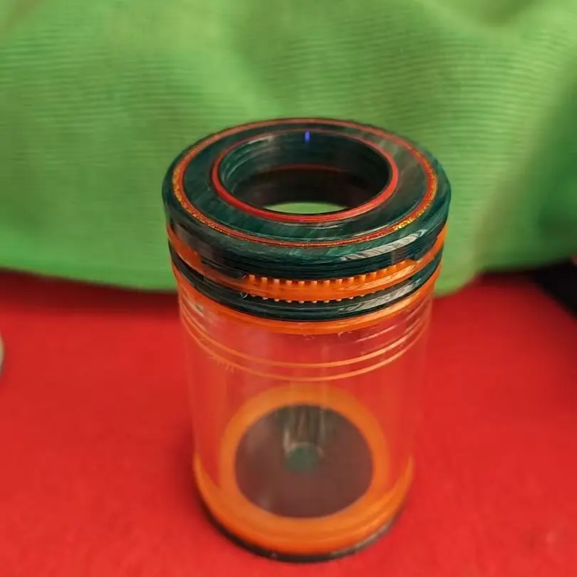 老谭罐60独眼蝈蝈叫罐 松石绿四星款天津谭 有机玻璃鸣虫罐