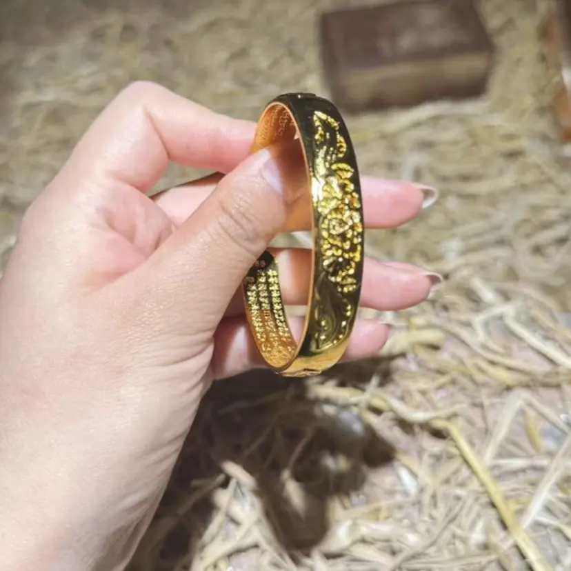 铜合金亚克力手镯 民族风可调节福字款女士手镯