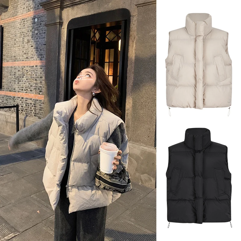 Moses Queen/魔西女王慵懒宽松立领棉服马甲冬季显瘦面包服外套