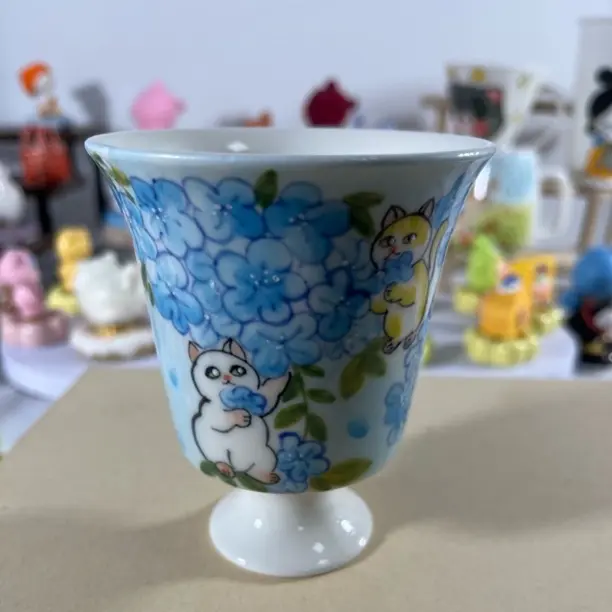景德镇大学生手作新品白瓷釉上彩手绘闻香主人杯陶瓷茶杯大号