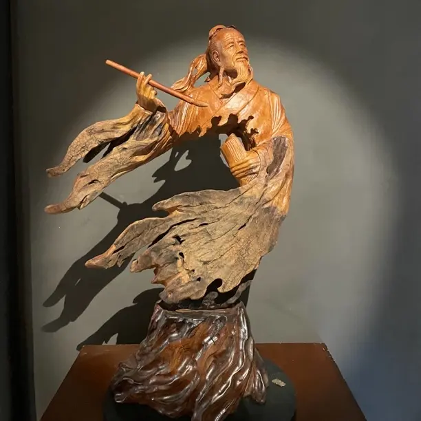 [书法大家书圣王羲之]木雕根雕摆件手工雕刻客厅书房办公室送礼