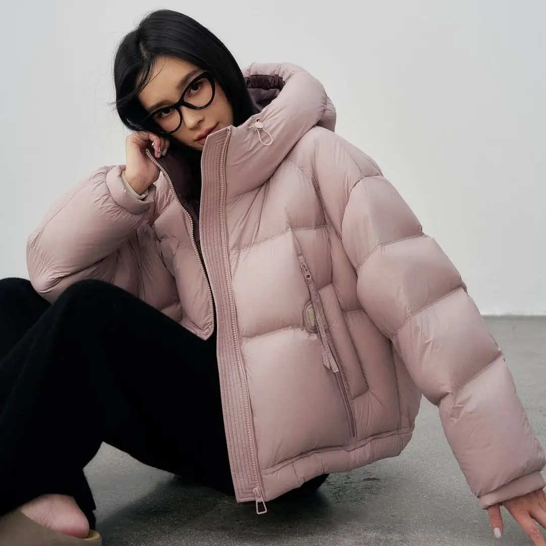 冬季新款短款女连帽羽绒