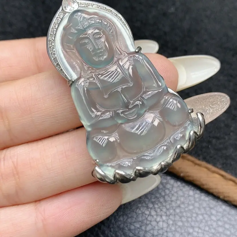 GY020天然翡翠A货高冰观音经典百搭多样性发精致轻奢设计