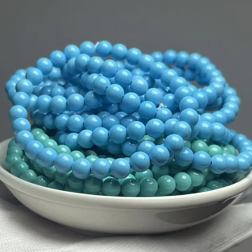 湖北原创6mm蓝/绿色圆珠手串【通拍链接 以主播介绍尺寸为准】