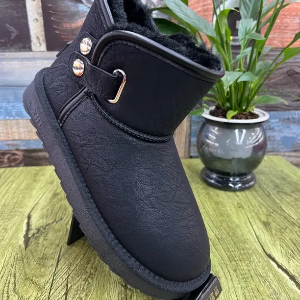 雪狐狸男冬季加绒加厚保暖防滑一脚蹬户外抗寒休闲棉鞋外穿