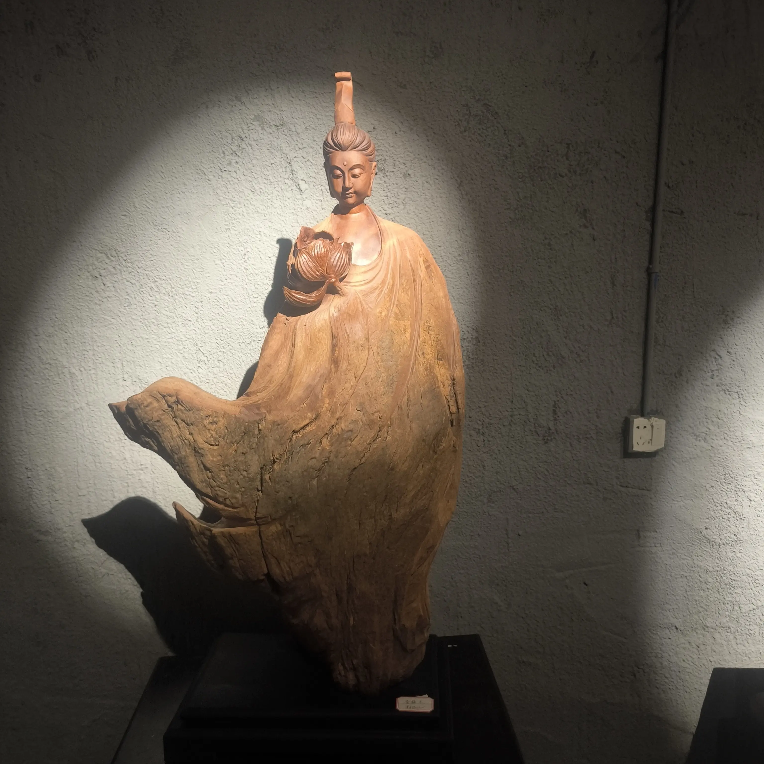 客厅茶室酒店民宿装饰收藏艺术品香樟木【北魏佛】省大师王东海作品