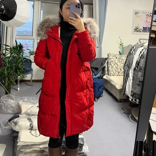 真狐狸毛毛领中长款90白鸭绒羽绒服百搭显瘦保暖显瘦时尚女装
