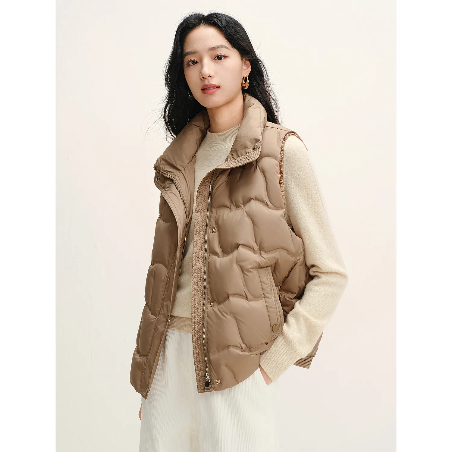 JUZUI玖姿率性松弛无龄感马甲女2025冬季新款JWFD03310