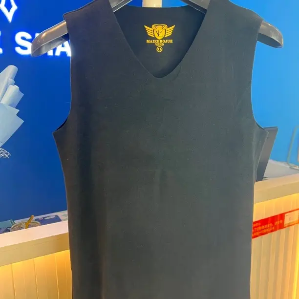 男士保暖背心加绒加厚无痕V领