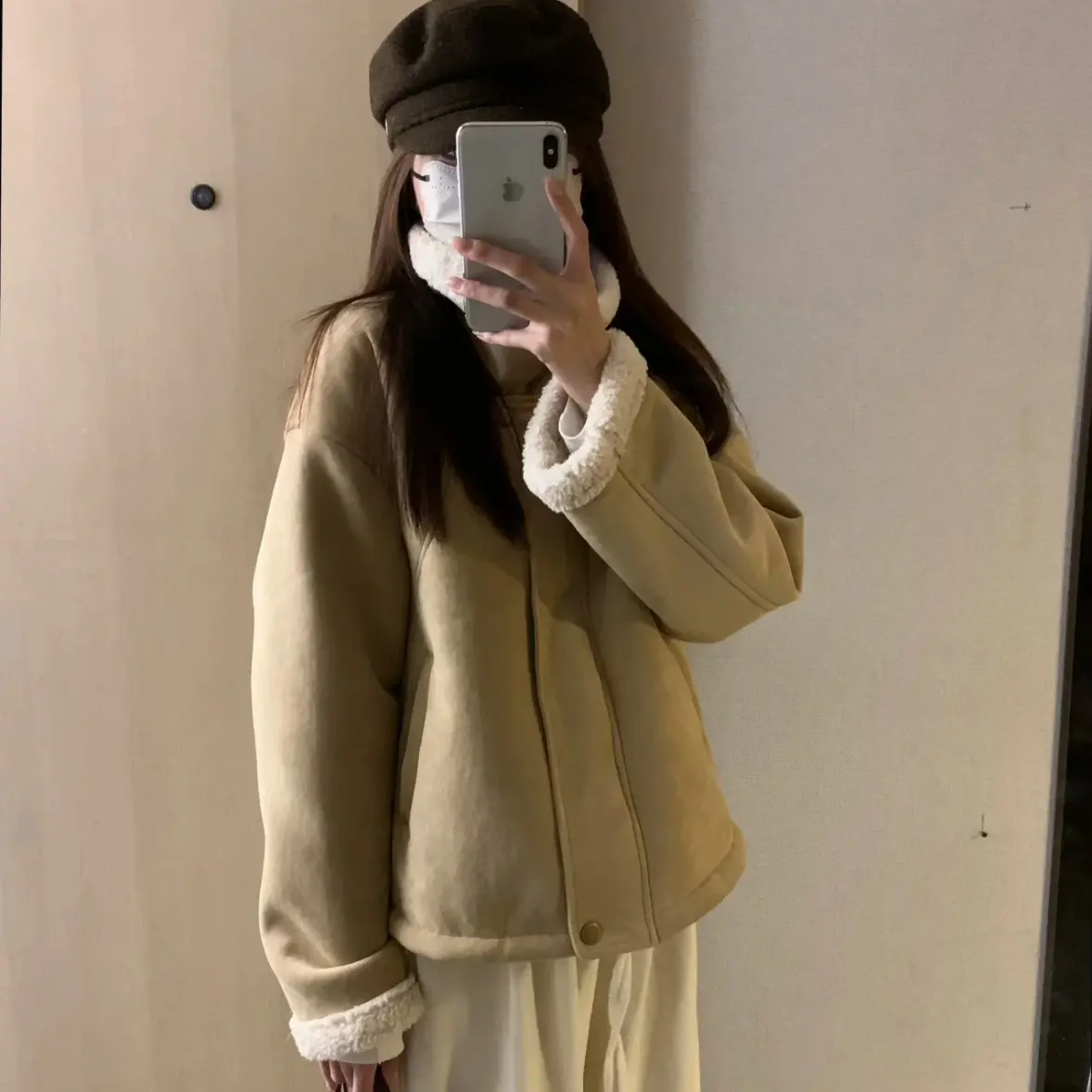 【冬上新】加厚毛毛麂皮外套复古美拉德麂皮仿皮毛一体加厚外套