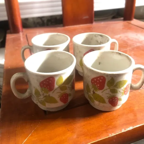 石器瓷家用喝水杯一组（4）微瑕