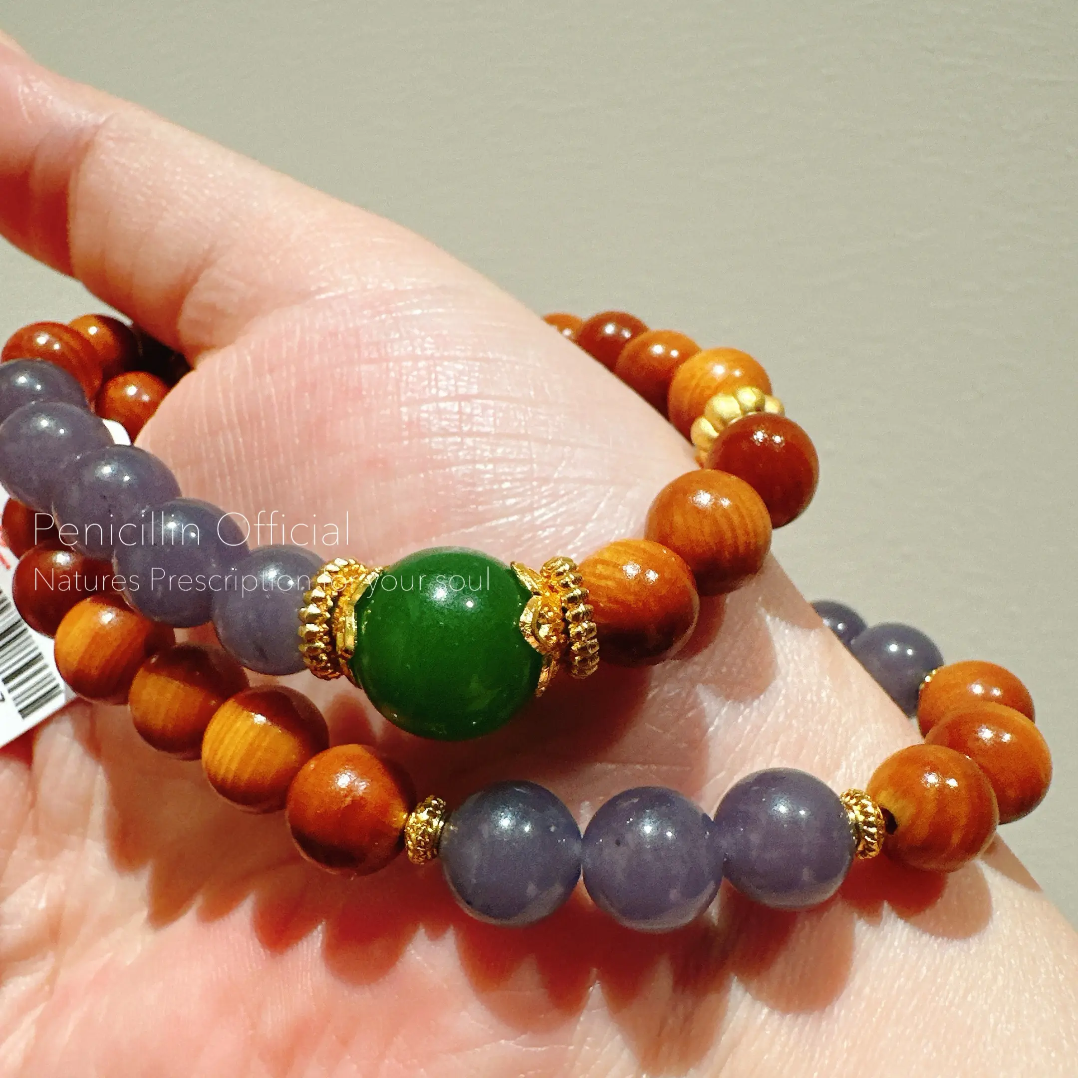 合金木质手链 penicillin【晚舟烟渡】双圈烟菠菜手串高级感国风紫